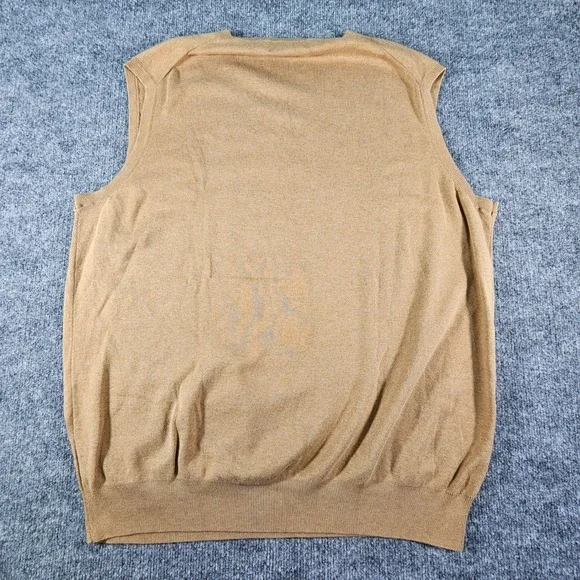 Polo Ralph Lauren Sweater Vest Mens XLT Tan Pima Cotton V-Neck Pony Logo - Picture 5 of 8